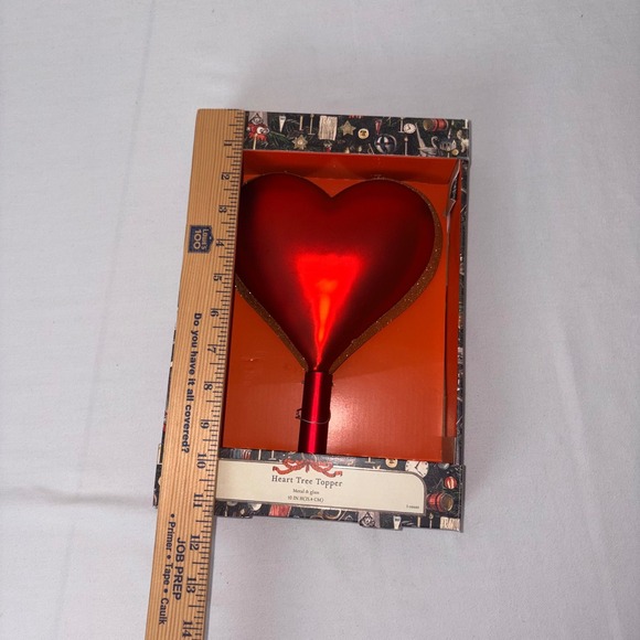 John Derian for Target Heart Tree Topper Red Gold Metal Glass 10 Inch Holiday - Picture 2 of 9